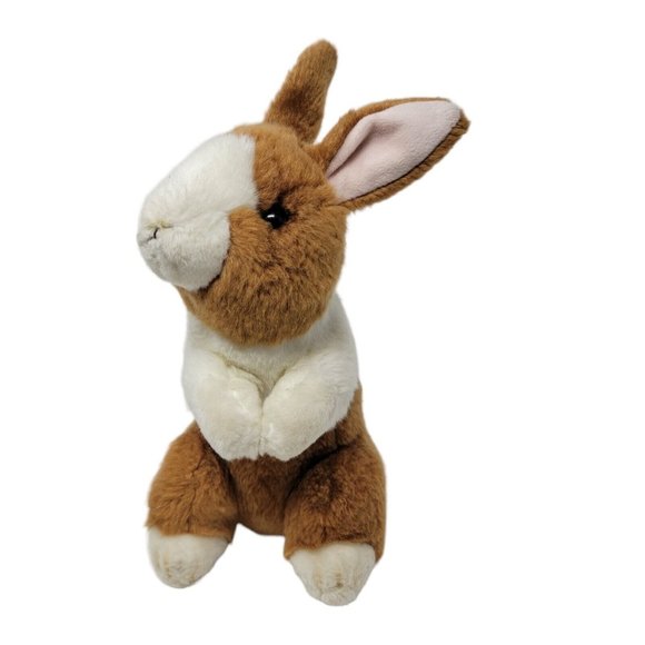 Aurora Purely Luxe Bunny Rabbit Plush Stuffed Animal 11" Brown White Easter - Picture 2 of 5